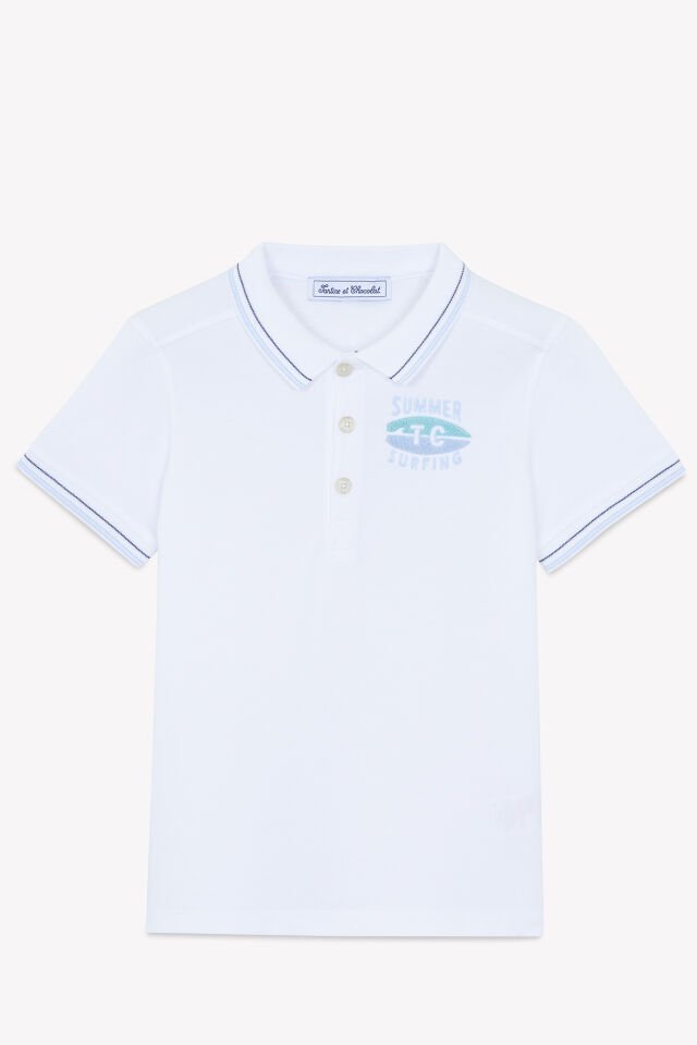kısa kollu POLO T-SHIRT Marine - 10Y