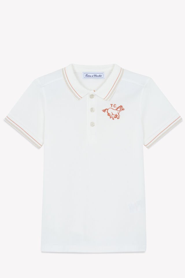 kısa kollu POLO T-SHIRT Vermillon - 5Y