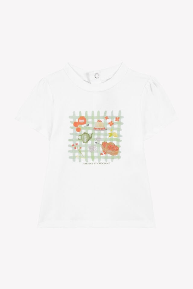 Piknik Temalı T-Shirt Blanc - 2Y