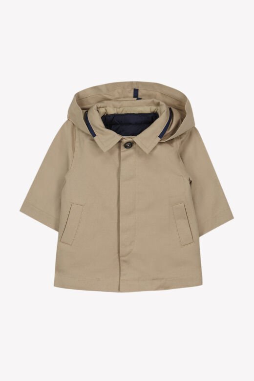 Kapüşonlu Coton Trenchcoat Sable - Kum - 4Y