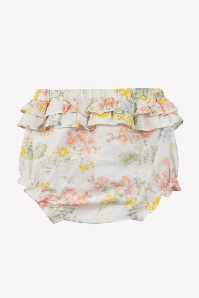 Çiçek Desenli Bloomer Nacre - 6M