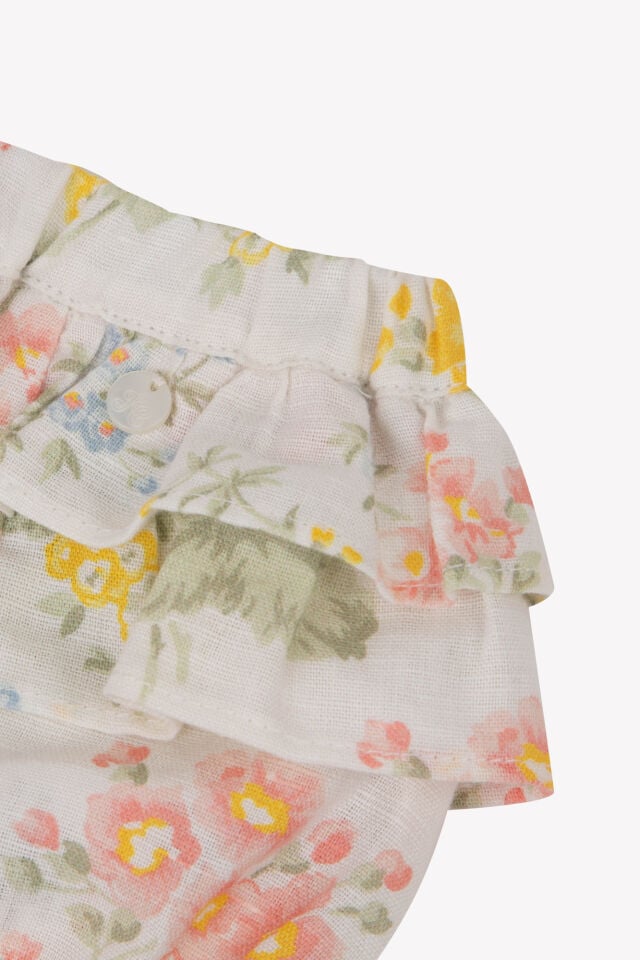 Çiçek Desenli Bloomer Nacre - 6M