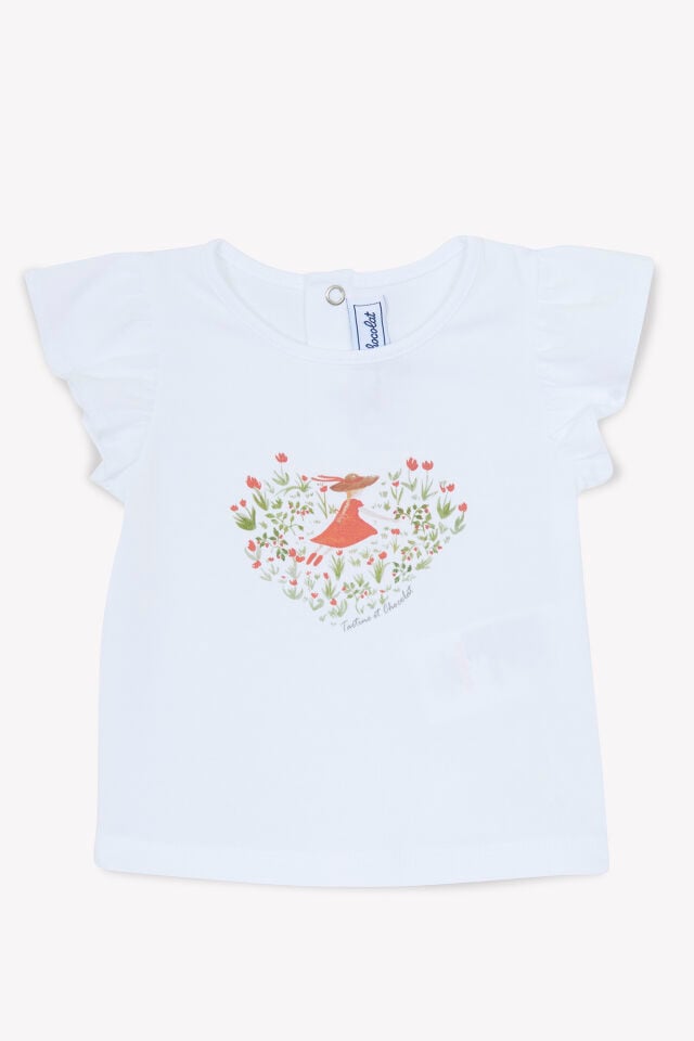 kısa kollu T-SHIRT Blanc - 4Y