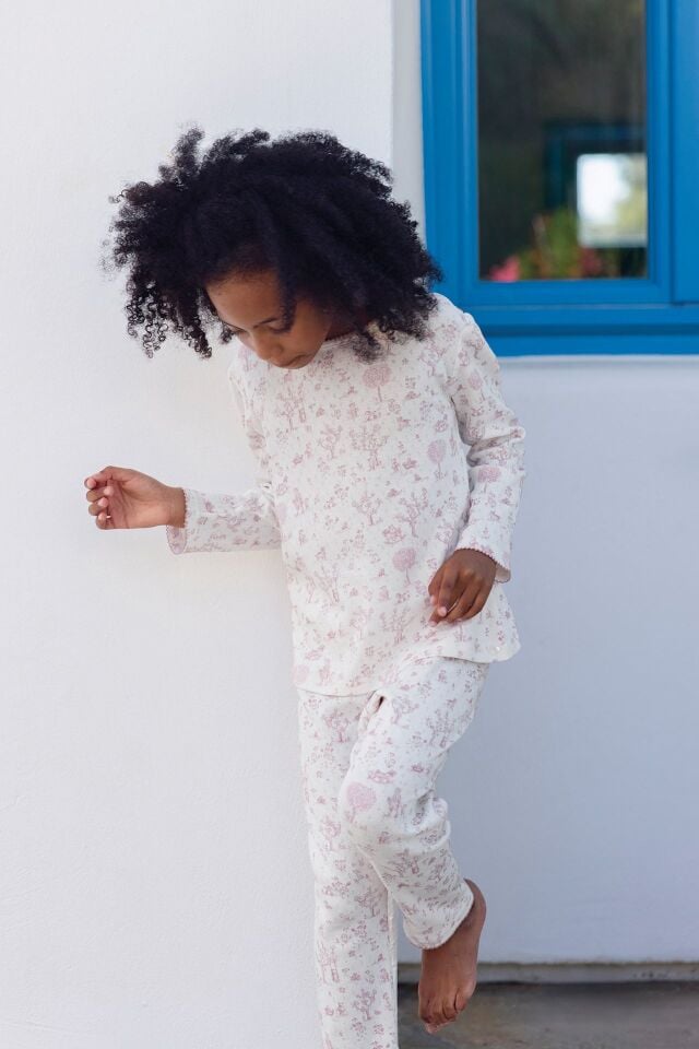 Uzun Kollu Pijama Takımı Pembe - 5Y
