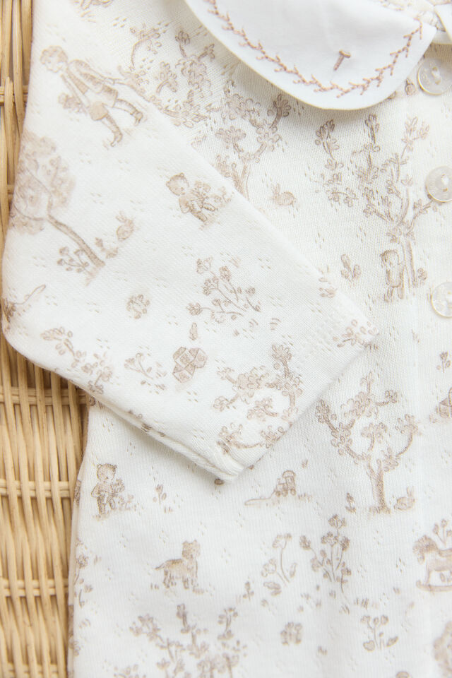 Desenli Coton Tulum Nacre - 1M