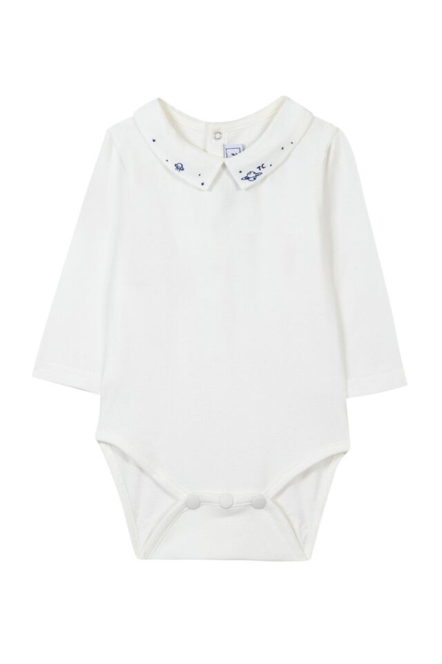 Yakası nakışlı BODY Saks mavi - 3M