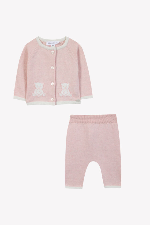 Hırka + Pantalon Takım Pembe - 9M