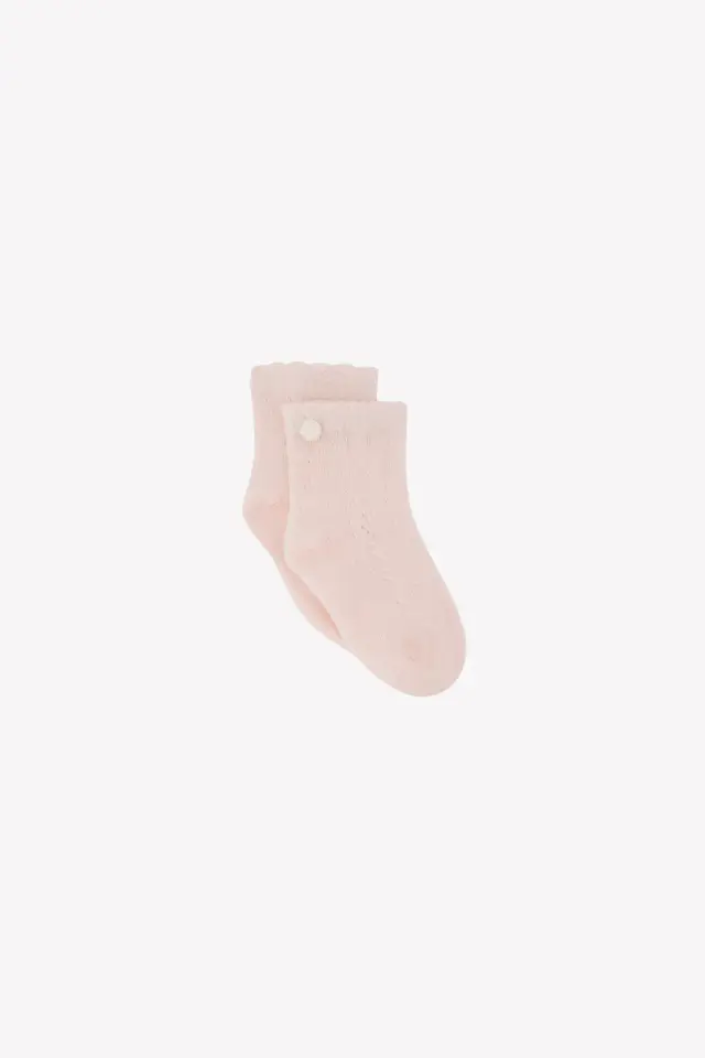Düz Renk Kısa Çorap Rose pâle - 15/16