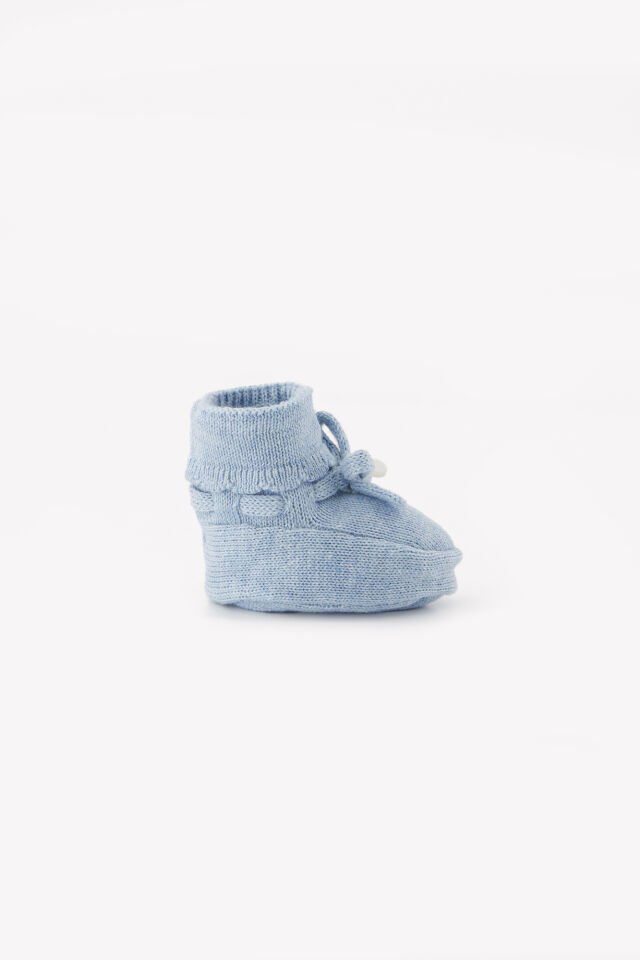 Pamuklu Triko Patik Bleu horizon chiné - Bleu Horizon - Gök mavisi - 3M/6M