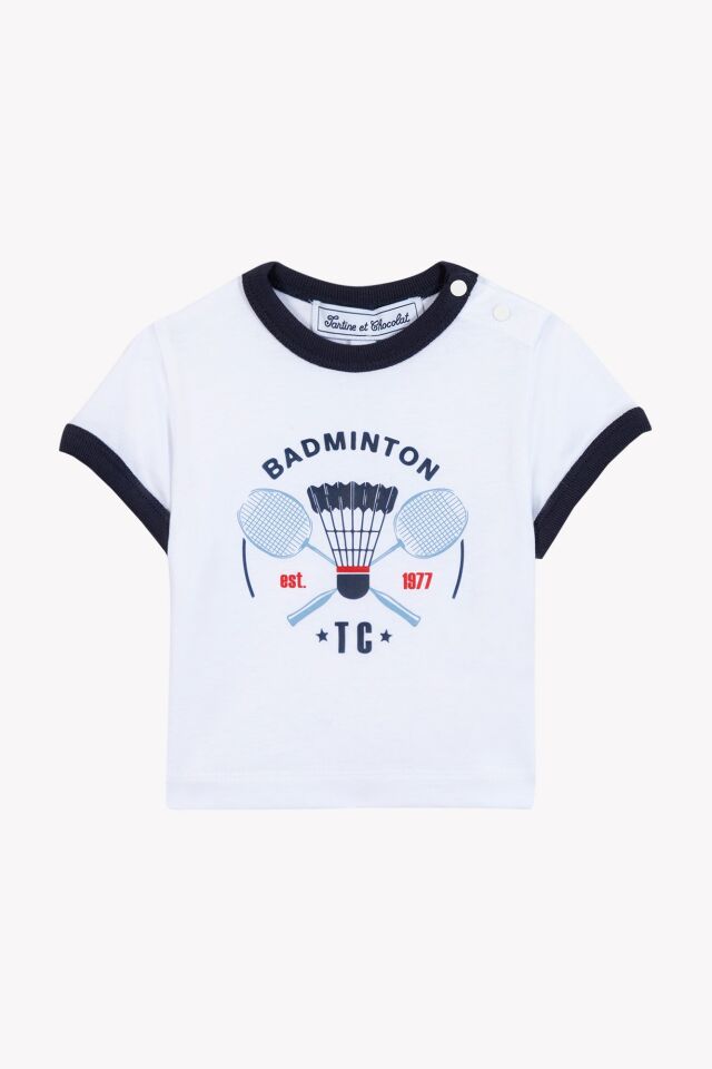 Tenis Raket Baskılı T-Shirt Marine - 2Y
