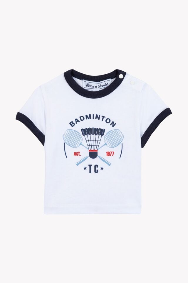 Tenis Raket Baskılı T-Shirt Marine - 2Y