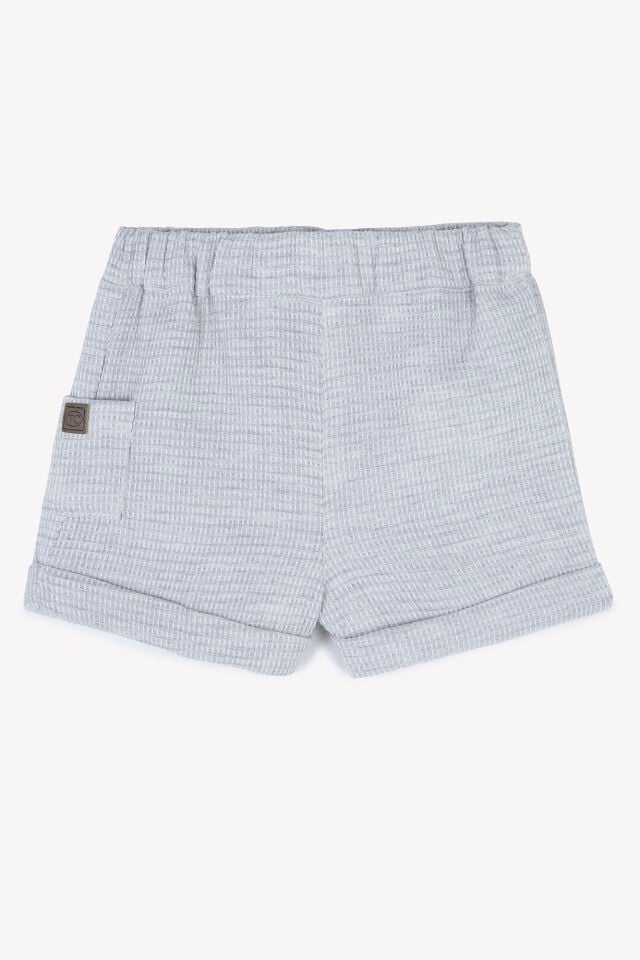 Mini Kareli Şort Gris chiné clair - 1Y