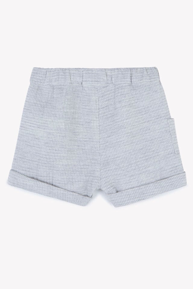 Mini Kareli Şort Gris chiné clair - 1Y