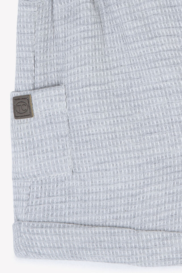 Mini Kareli Şort Gris chiné clair - 1Y