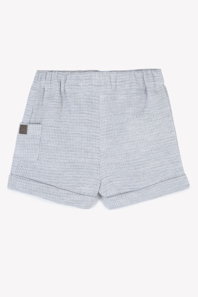 Mini Kareli Şort Gris chiné clair - 9M
