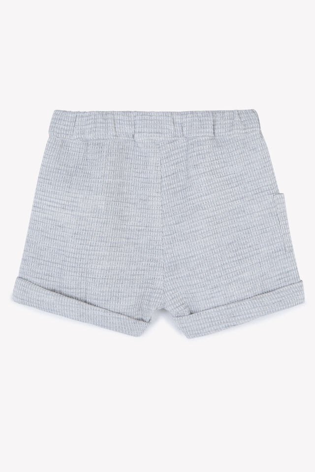 Mini Kareli Şort Gris chiné clair - 9M