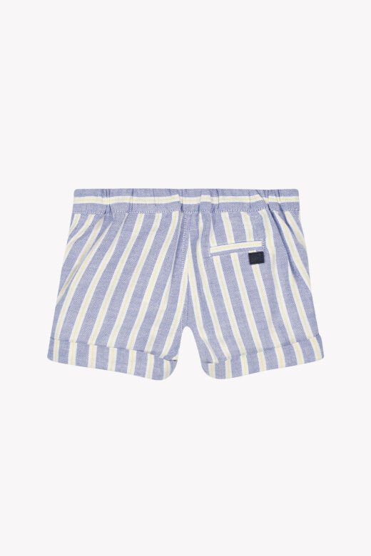 çizgili coton Şort Indigo - 18M