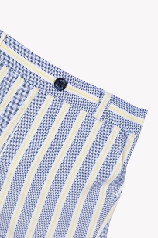 çizgili coton Şort Indigo - 18M