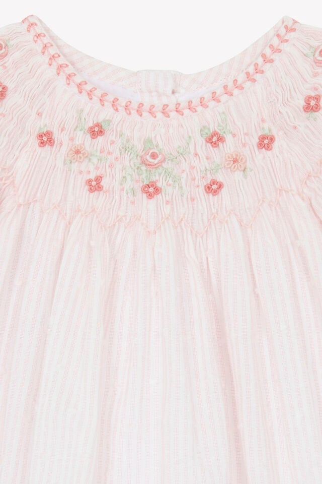 Yakası Nakışlı Elbise Rose pâle - 1Y