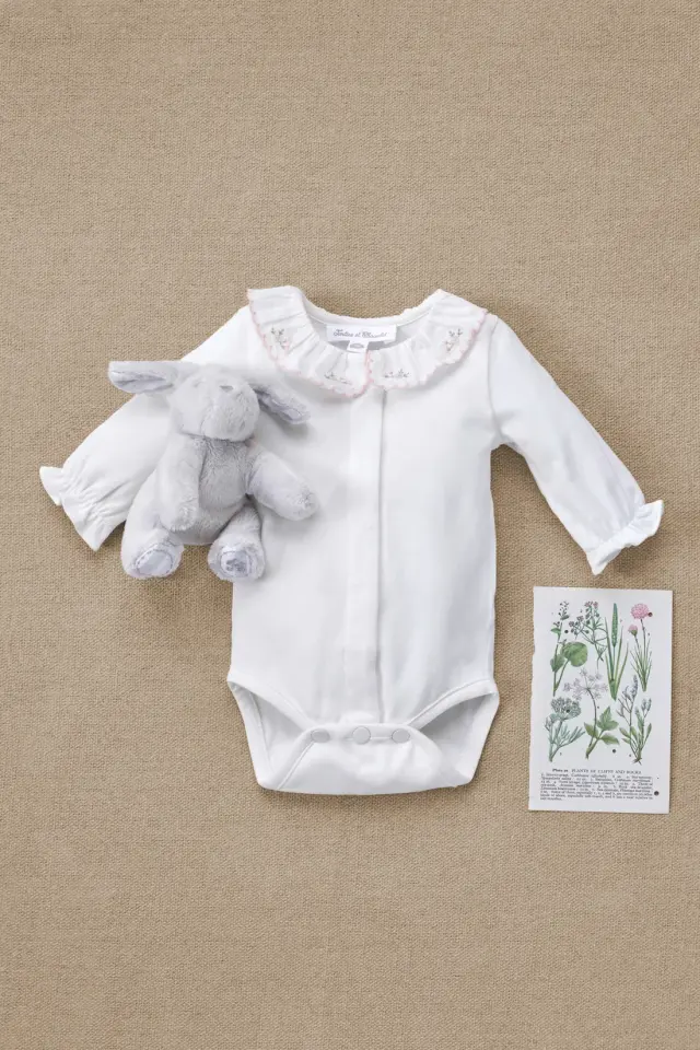 Yakası Nakışlı Body Ekru - 1Y