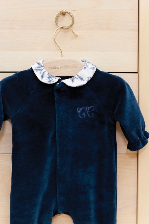 KADİFE TULUM Toile de Jouy Marine - Lacivert - 6M