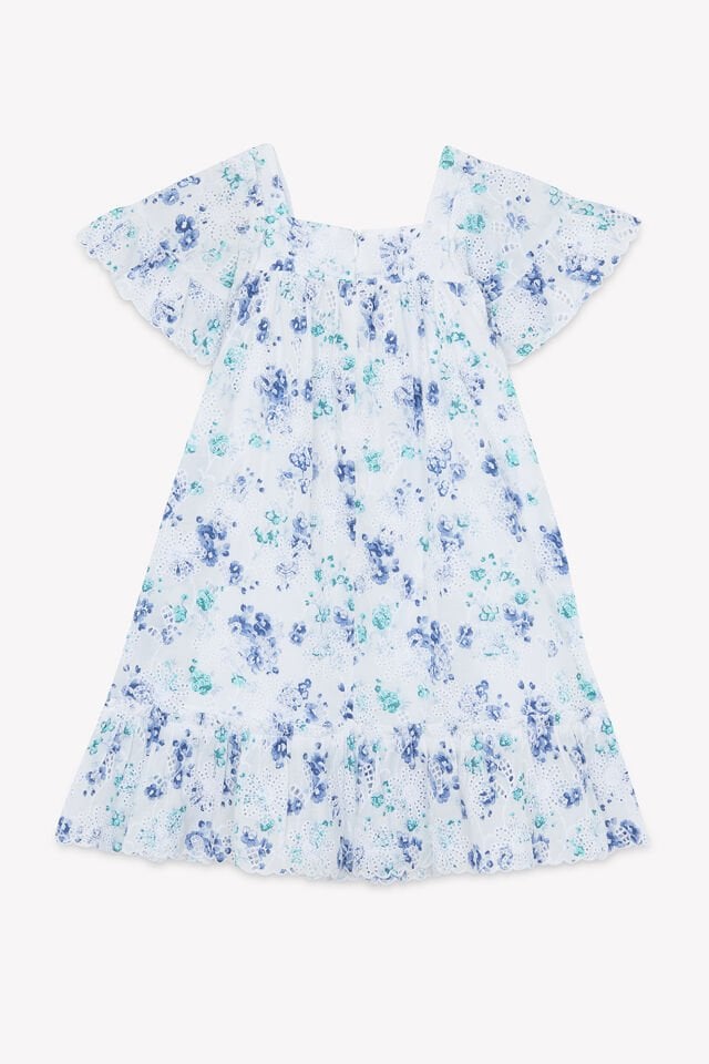 Çiçek Desenli Elbise Aigue marine - 5Y