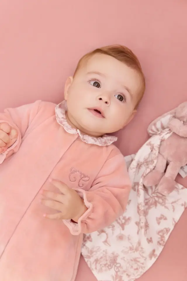 Kadife Tulum Toile de Jouy Rose thé - 1Y