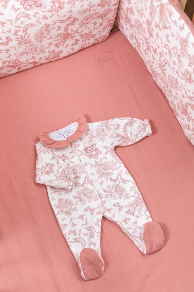 Çiçek Desenli Tulum Toile de Jouy Rose thé - 3M