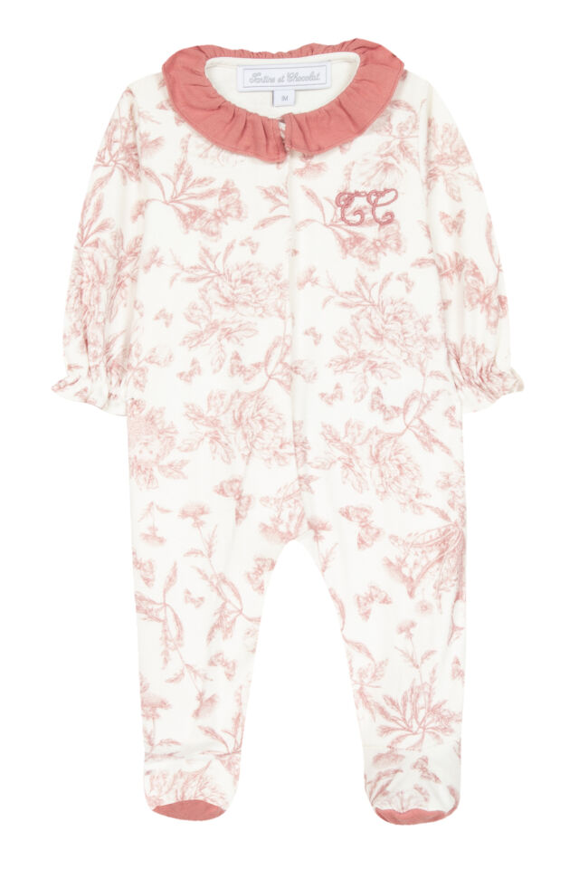 Çiçek Desenli Tulum Toile de Jouy Rose thé - NAI