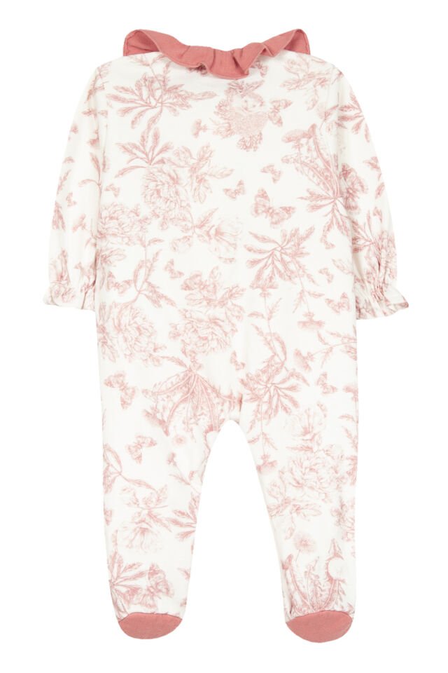 Çiçek Desenli Tulum Toile de Jouy Rose thé - Pembe - Rose moyen - NAI