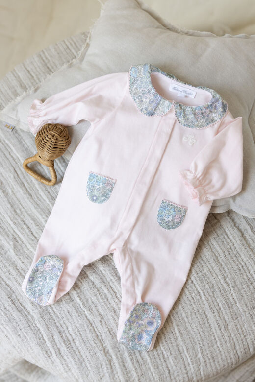 İnce koton Tulum Rose pâle - 1M