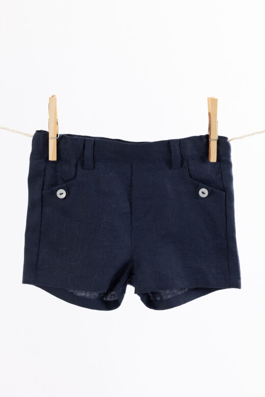 Keten Şort Marine - 1Y