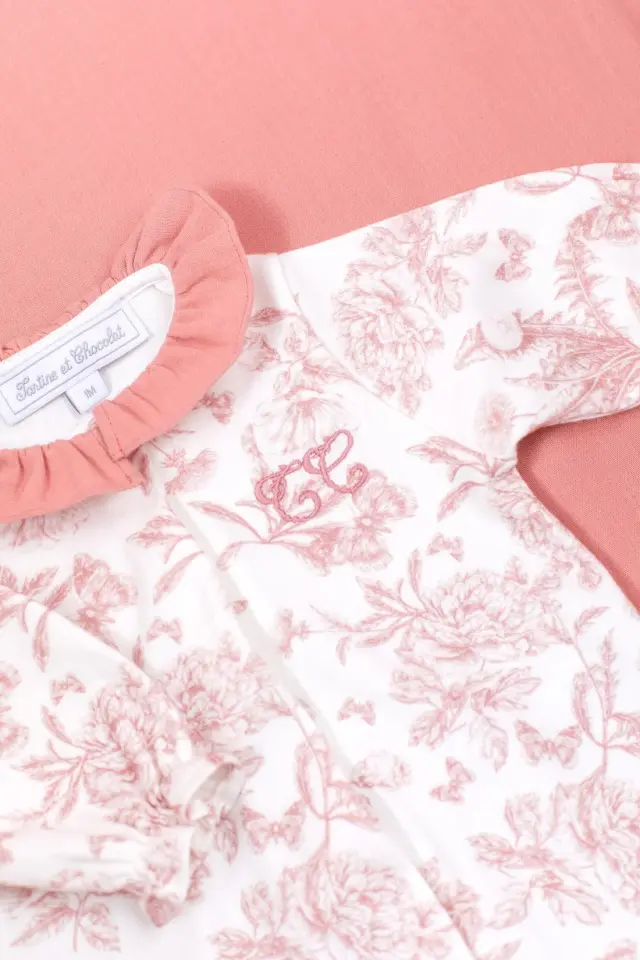 Çiçek Desenli Tulum Toile de Jouy Rose thé - NAI
