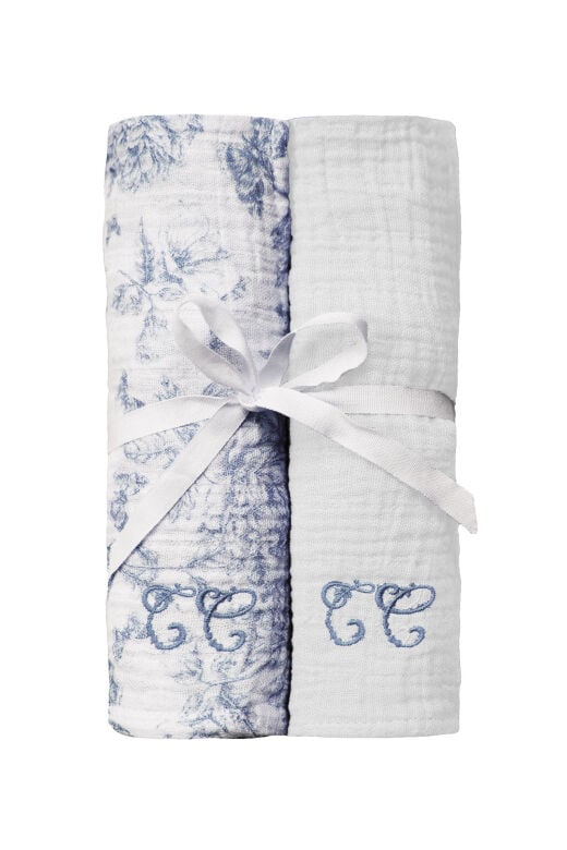 Toile de Jouy Omuz Mendili Marine - TU