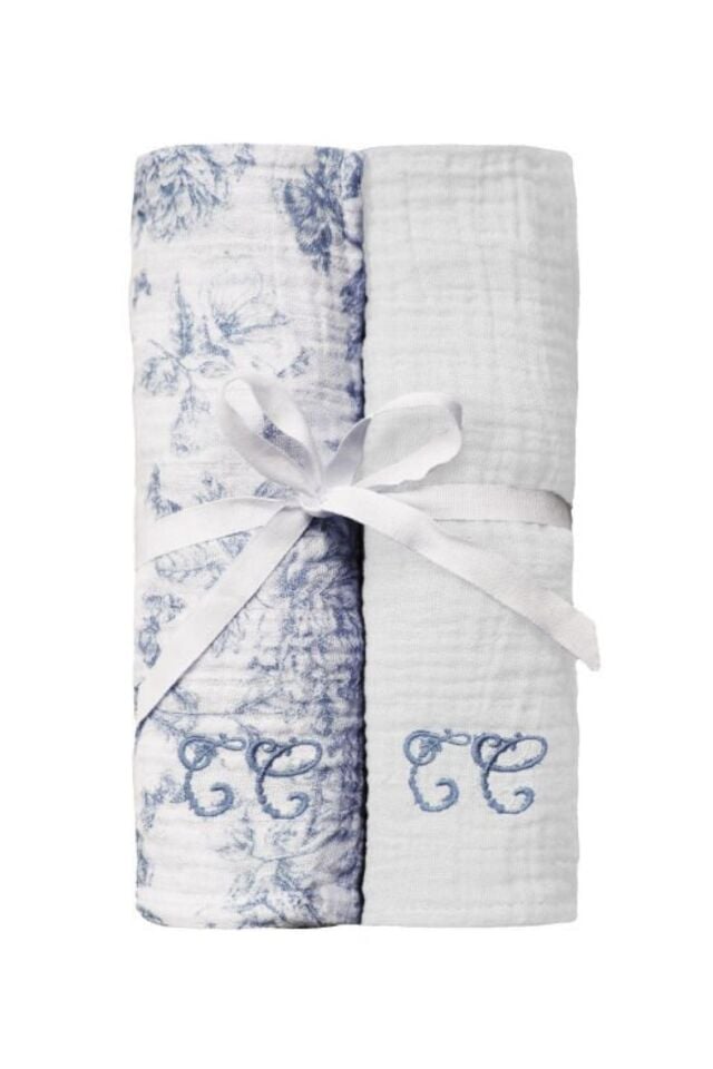 Toile de Jouy Omuz Mendili Marine - TU