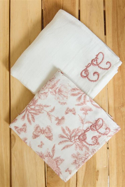 Toile de Jouy Omuz Mendili Pembe - TU