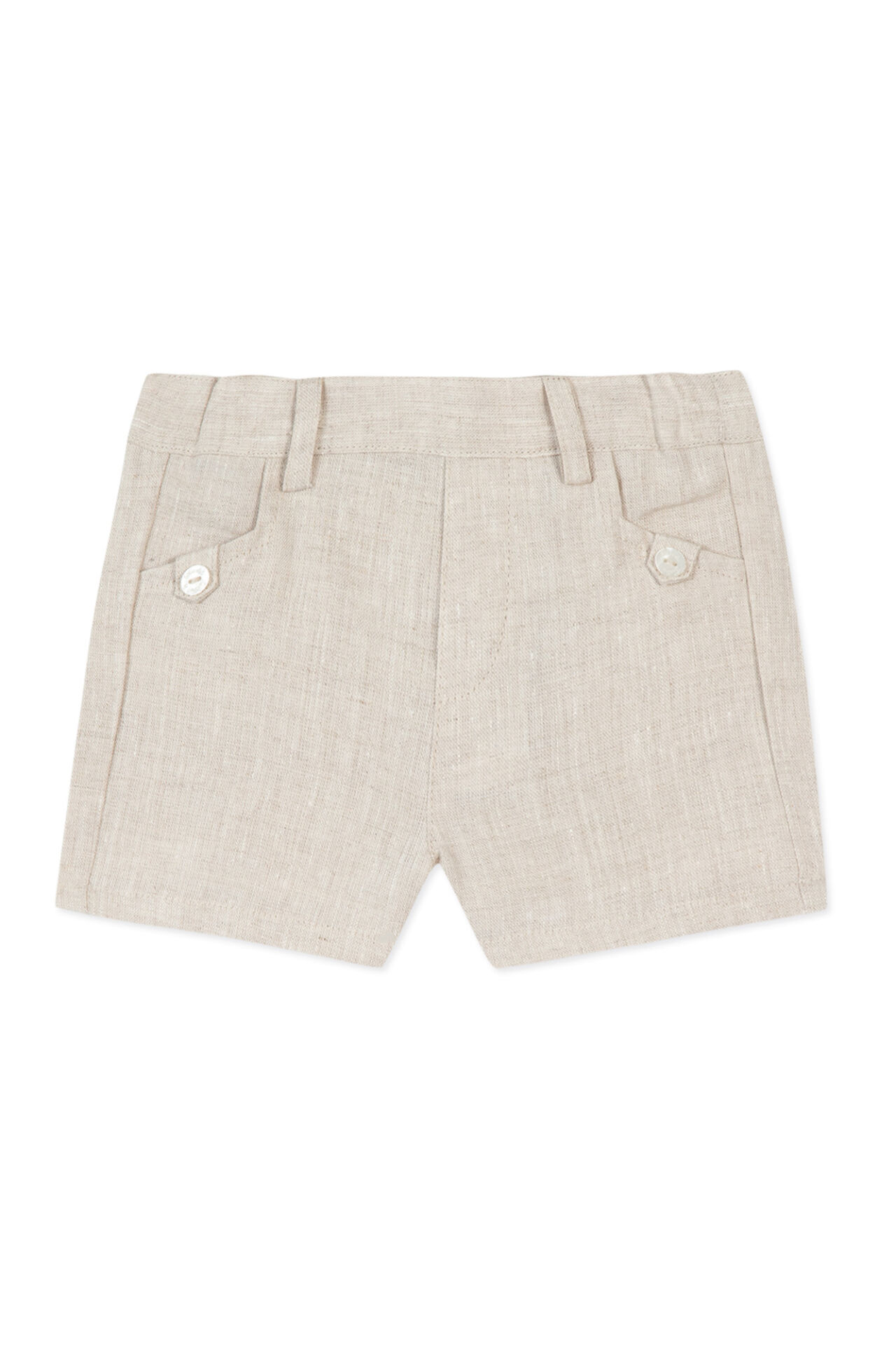 Keten Şort Moka chiné - 9M