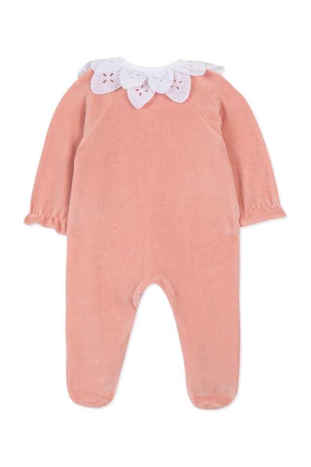 dantel yakalı KADİFE TULUM Rosée - Pembe - 6M