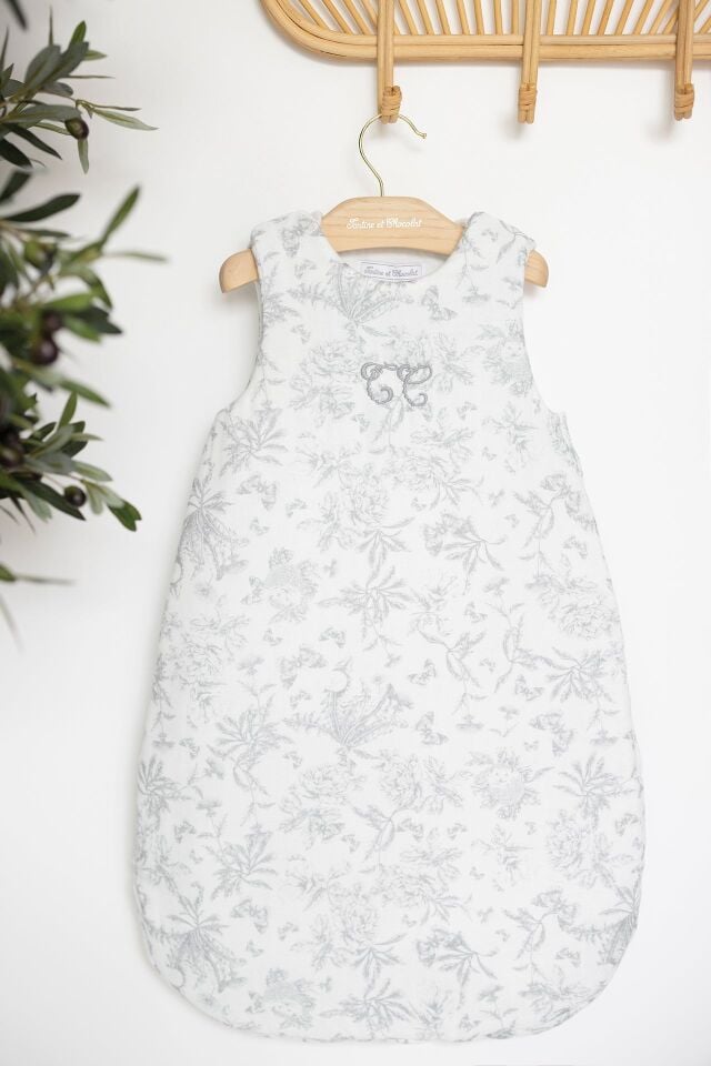 Uyku Tulumu T1 Toile de Jouy Gris clair rayé - T1