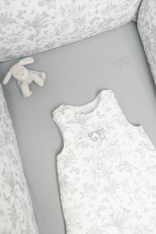 UYKU TULUMU T1 Toile de Jouy Gris clair rayé - T1