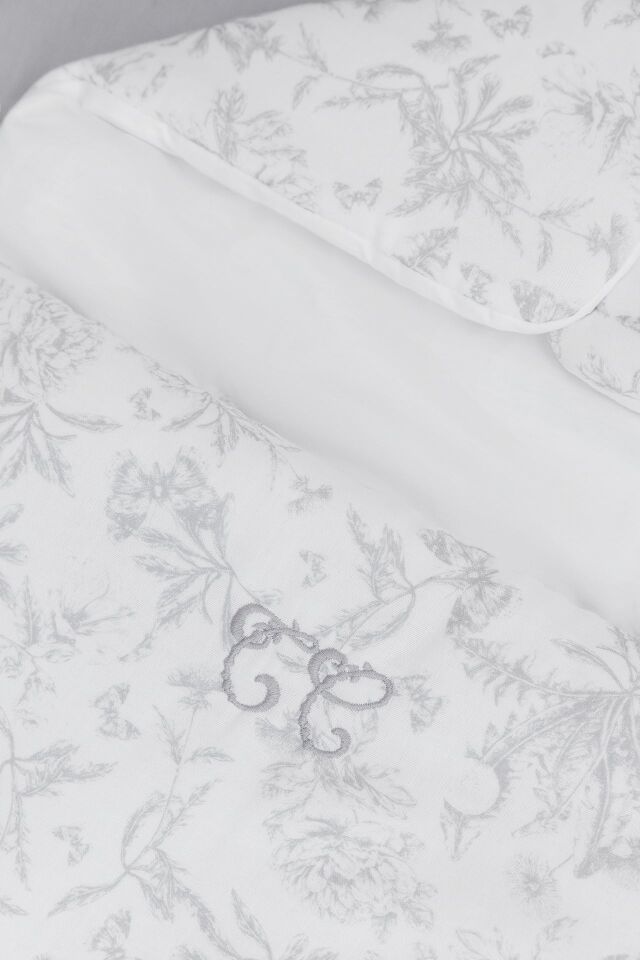 Ana Kucağı Toile de Jouy Gris clair rayé - TU
