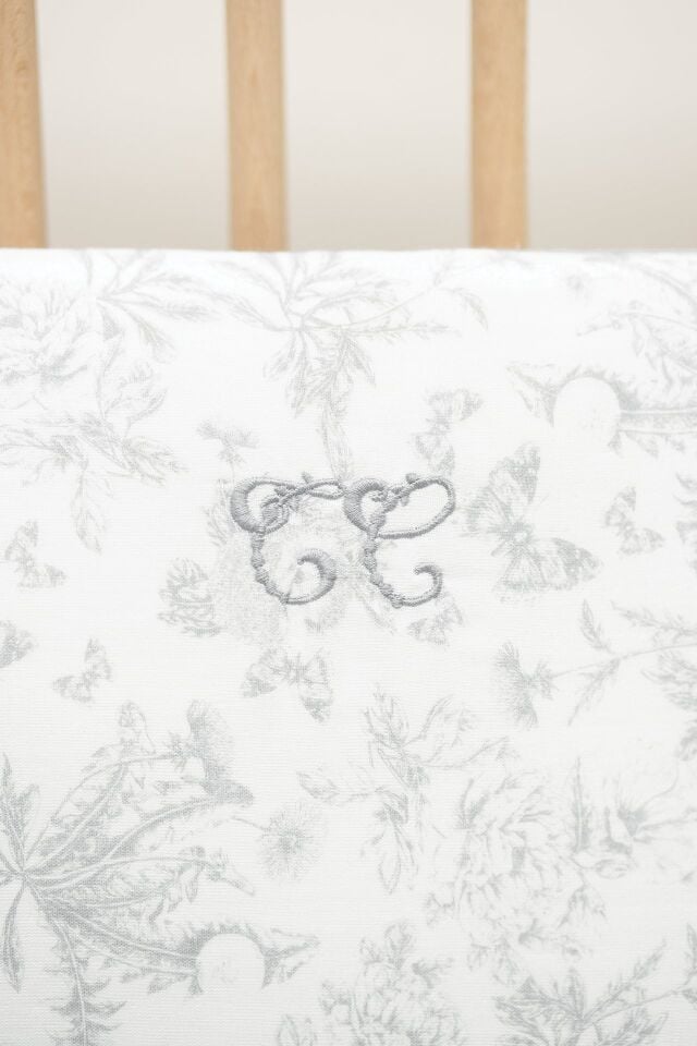 Yatak Çevresi Toile de Jouy Gris clair rayé - TU