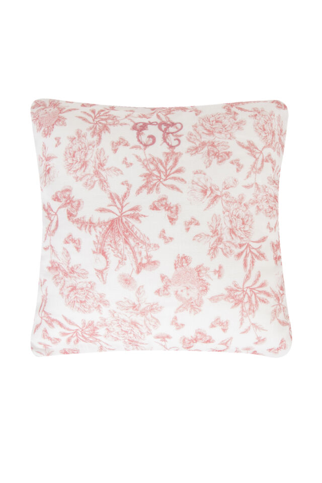 Kırlent Toile de Jouy Rose thé - TU