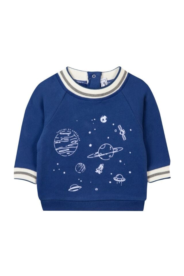 uzay temalı SWEATSHIRT Saks mavi - 1Y