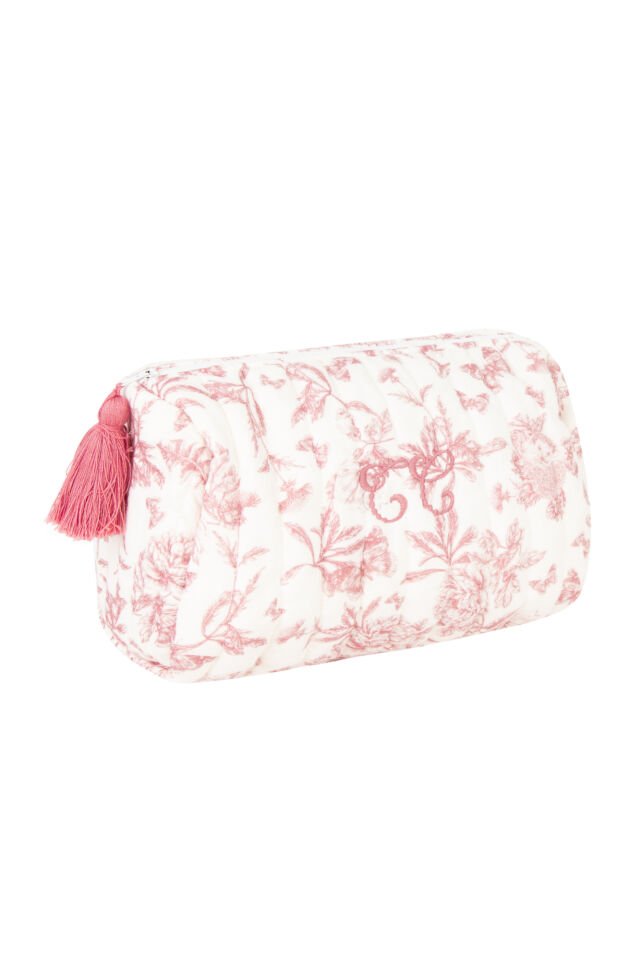 TUVALET ÇANTASI Toile de Jouy Rose thé - Pembe - Rose moyen - TU