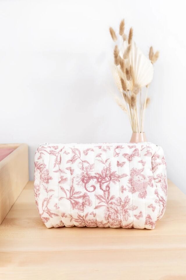 Tuvalet Çantası Toile de Jouy Rose thé - TU