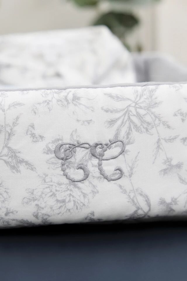 Malzeme Kutusu Toile de Jouy Gris clair rayé - TU