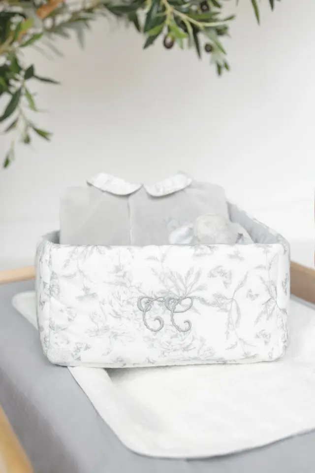 Malzeme Kutusu Toile de Jouy Gris clair rayé - TU