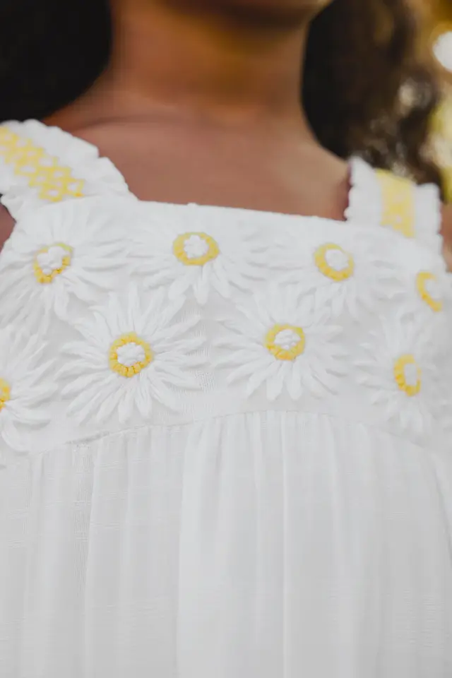 Askılı Uzun Elbise Blanc - 6Y
