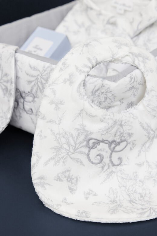Mama Önlüğü T1 Toile de Jouy Gris clair rayé - T1